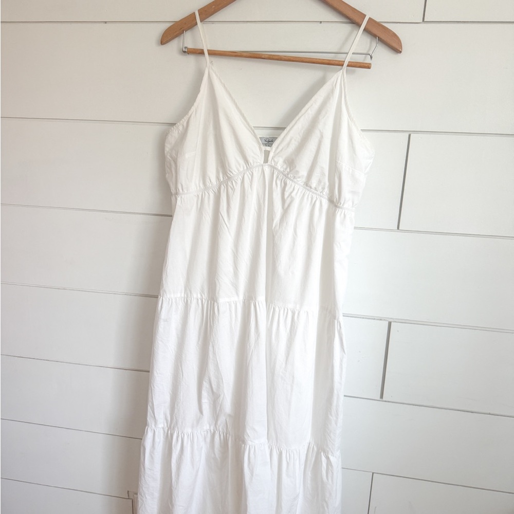 Rails White Cotton Midi Dress